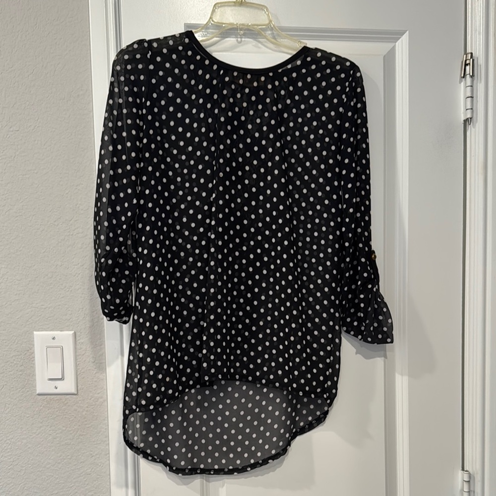 Polka Dot Black and White Women's Top